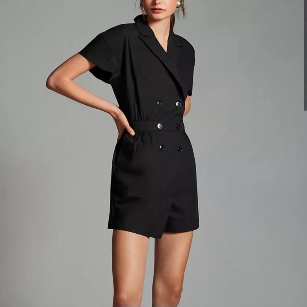 Maeve Anthropologie jumpsuit black shorts sz small